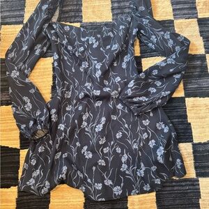 Reformation Navy Floral Dress